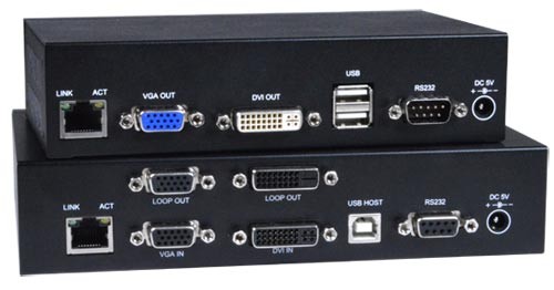 VGA DVI USB KVM Extender Over IP Video Wall Support IR RS232
