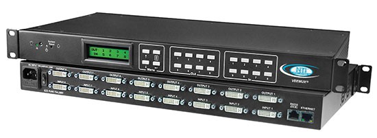 16 in 16 out DVI video matrix switch with audio