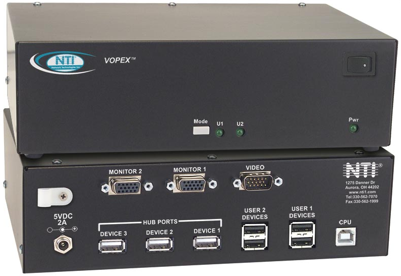 USB KVM Splitter Hub VGA Multiple Keyboard Mouse Monitor One Computer